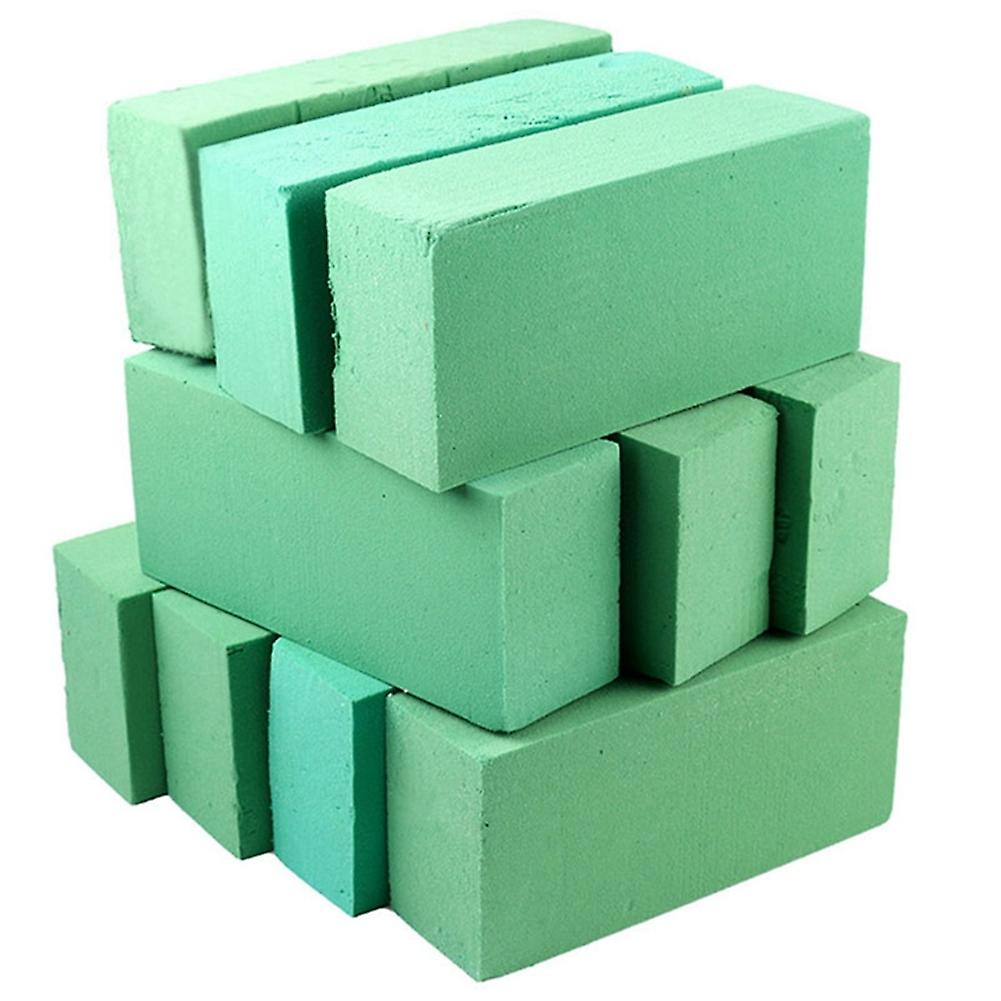 10Pcs Foam Blocks, Flower Holder Flower Styrofoam Green Bricks Applied Dry or Wet for Artificial Fl
