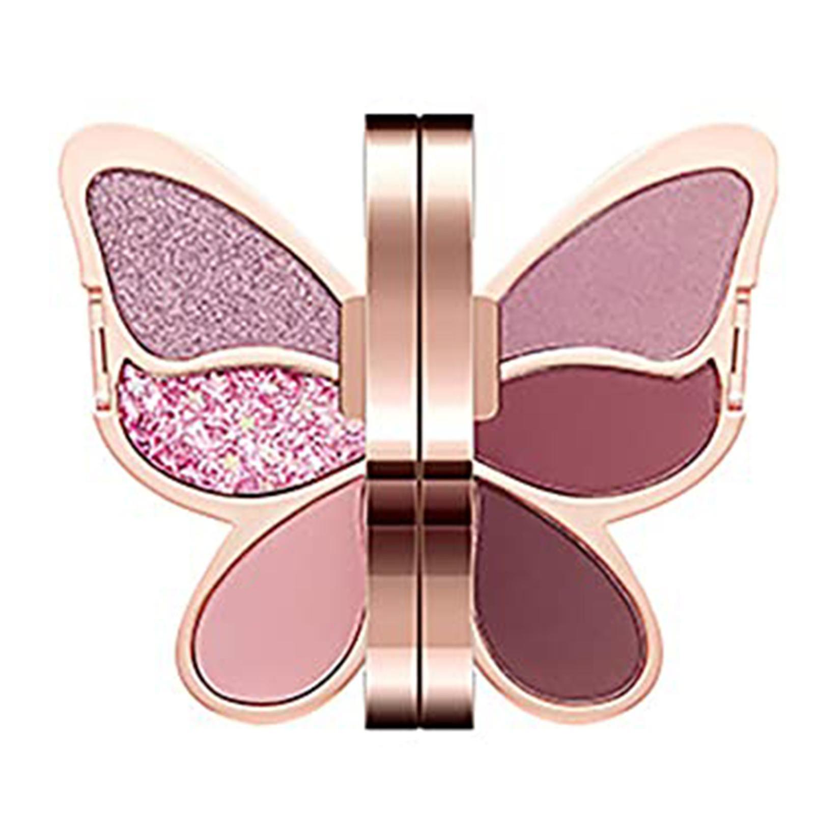 6 Colors Eyeshadow Palette Pearl Glitter Matte Makeup Butterfly Shape Makeup Palette Set