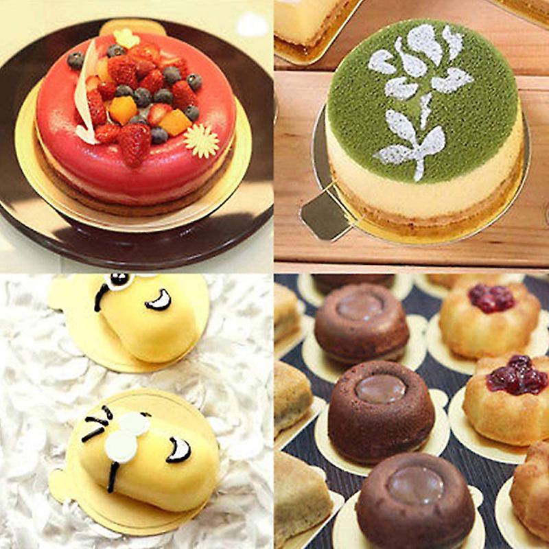 Mini Cardboard Cake Bases 100pcs Golden Mousse Cake Boards Cake Paper Plates Dessert Board Base for