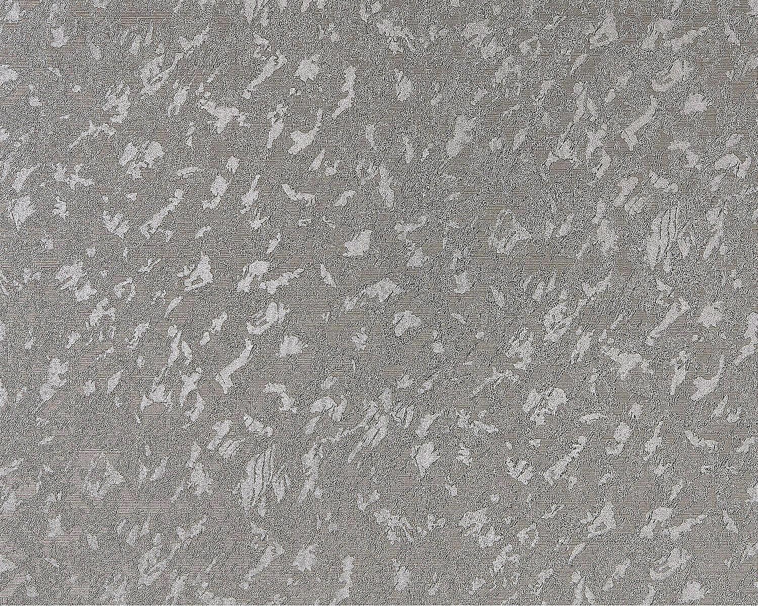 Uni kleuren behang EDEM 9011-34 vliesbehang gestempeld in spachtelputz look glimmend zilver grijs 10,65 m2