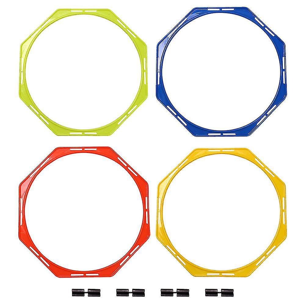 4 قطع حلقات خفة الحركة التدريب حلقات تدريب كرة القدم متعددة الوظائف كرة القدم ممارسة دوائر خفة الحركة