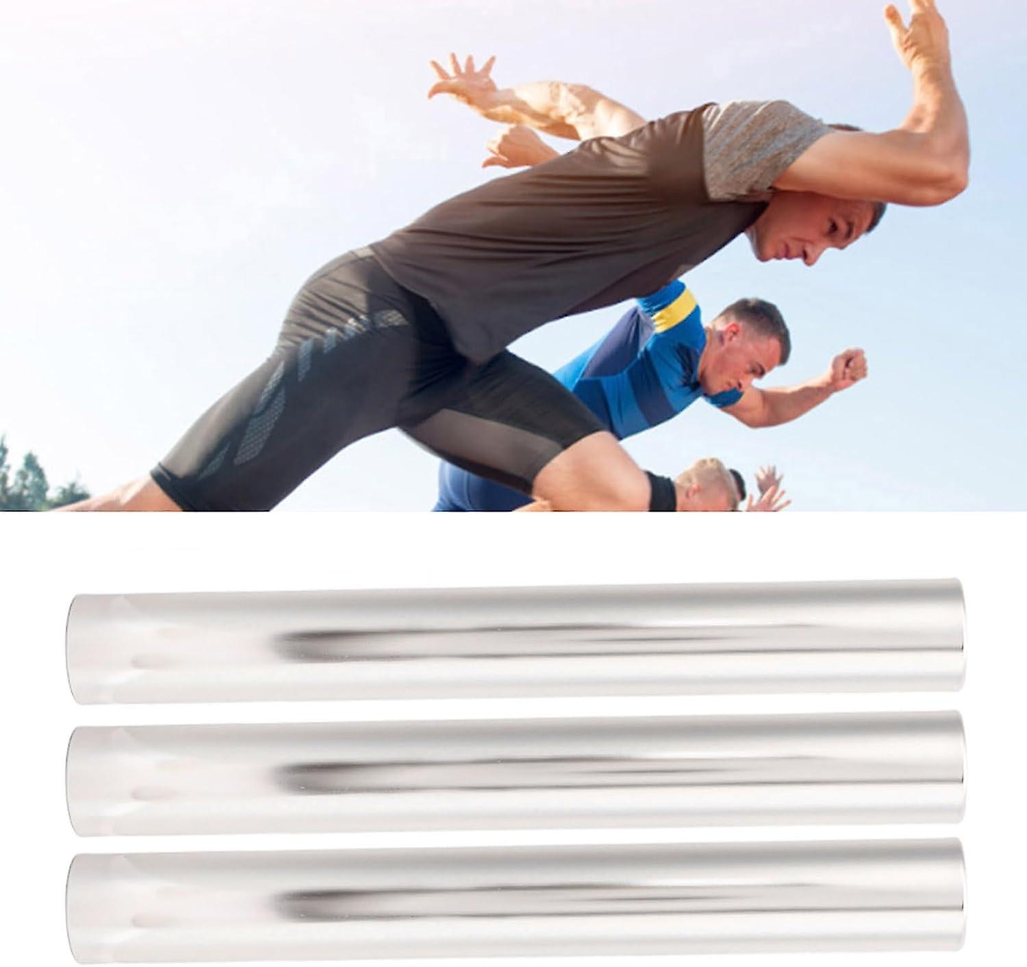 Bâton De Course De Relais, 3 Pièces En Alliage D'aluminium Relais D'athlétisme Bâton De Relais De Sport Bâton De Course Accessoires De Jeu De Sport(argent