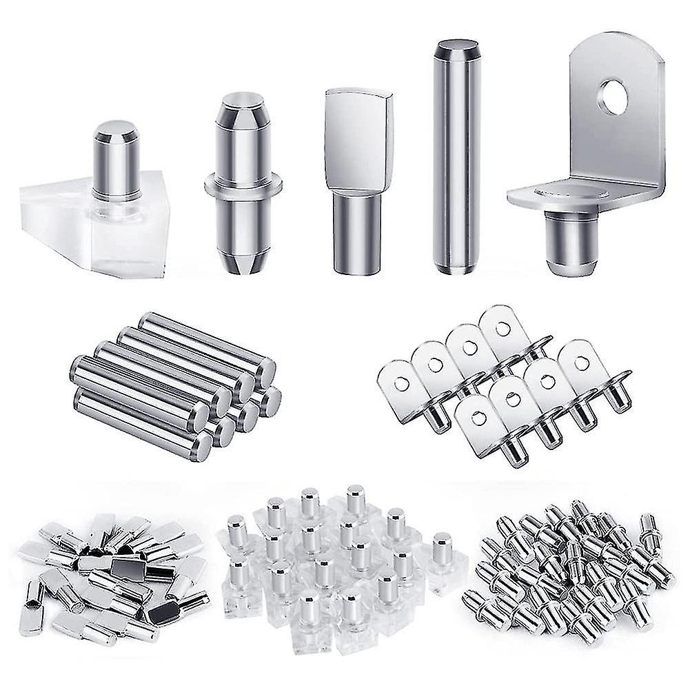 120pcs Shelf Pegs Kit, 5 Styles Shelf Pins Shelf Support Pegs, Cabinet Shelf Pegs for Shelves Bookc