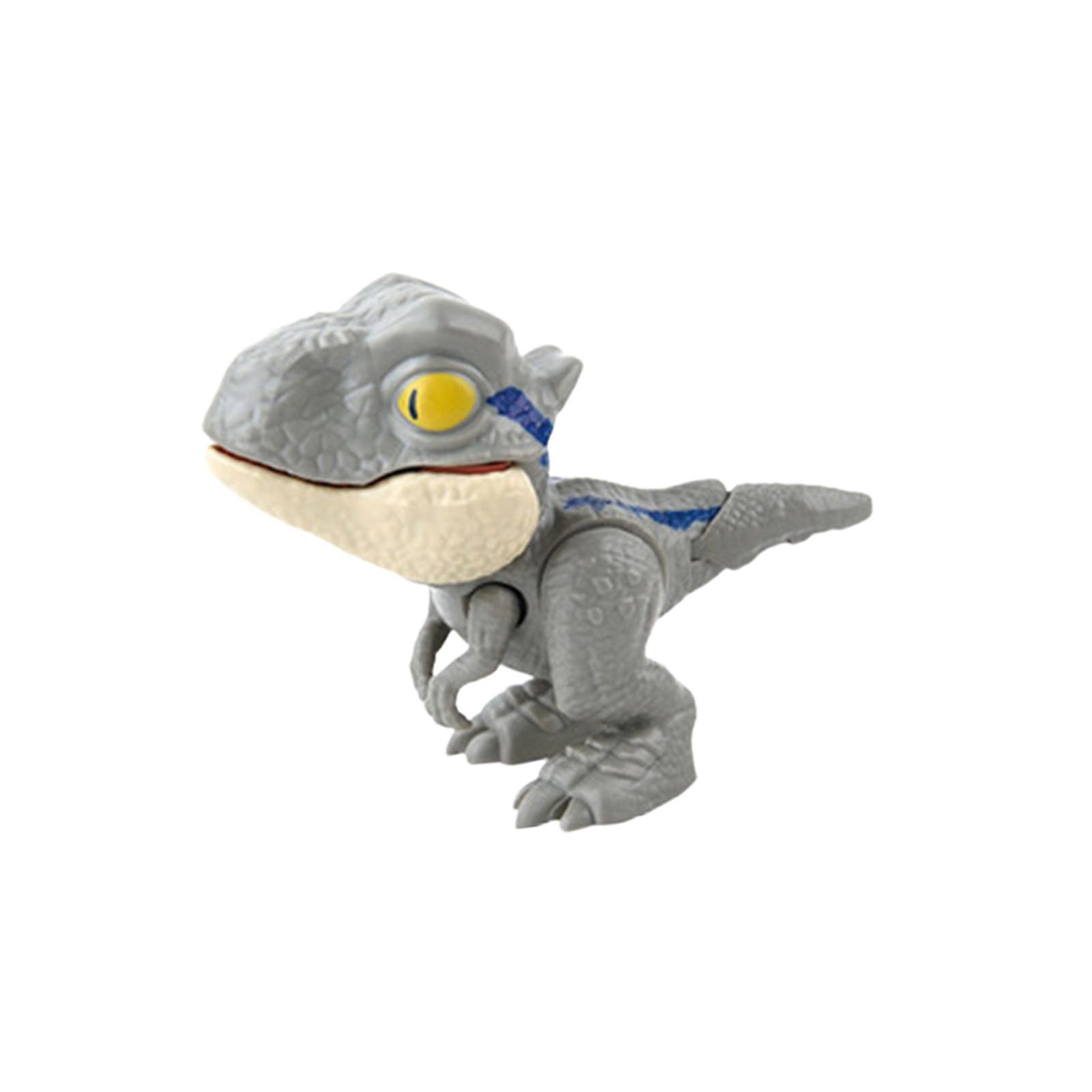 Biting Finger Dinosaur Toy with Flexible Joints Action Figure for Props Kids Gray Velociraptor