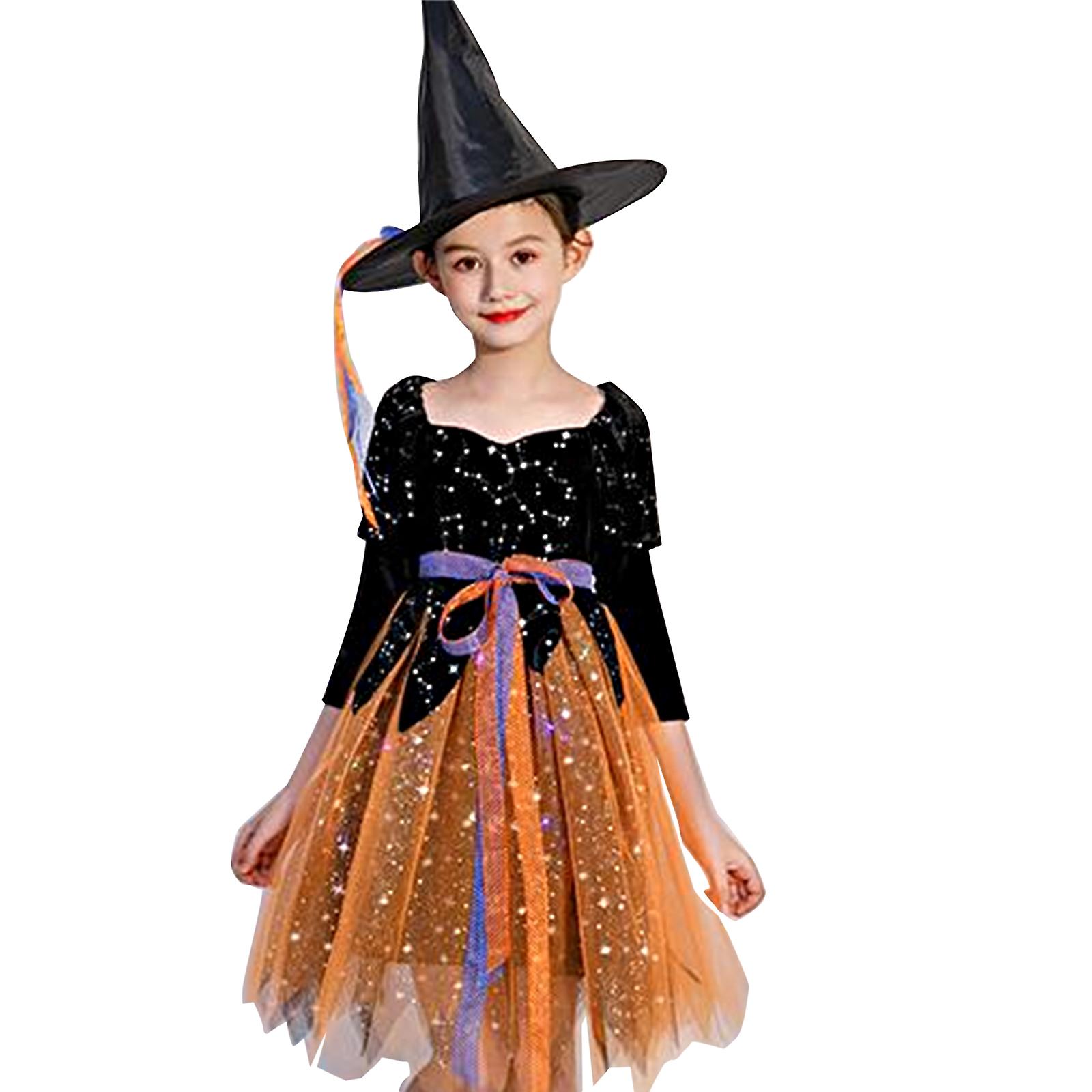 Halloween Yellow Witch Is Dressed In Cosplay.