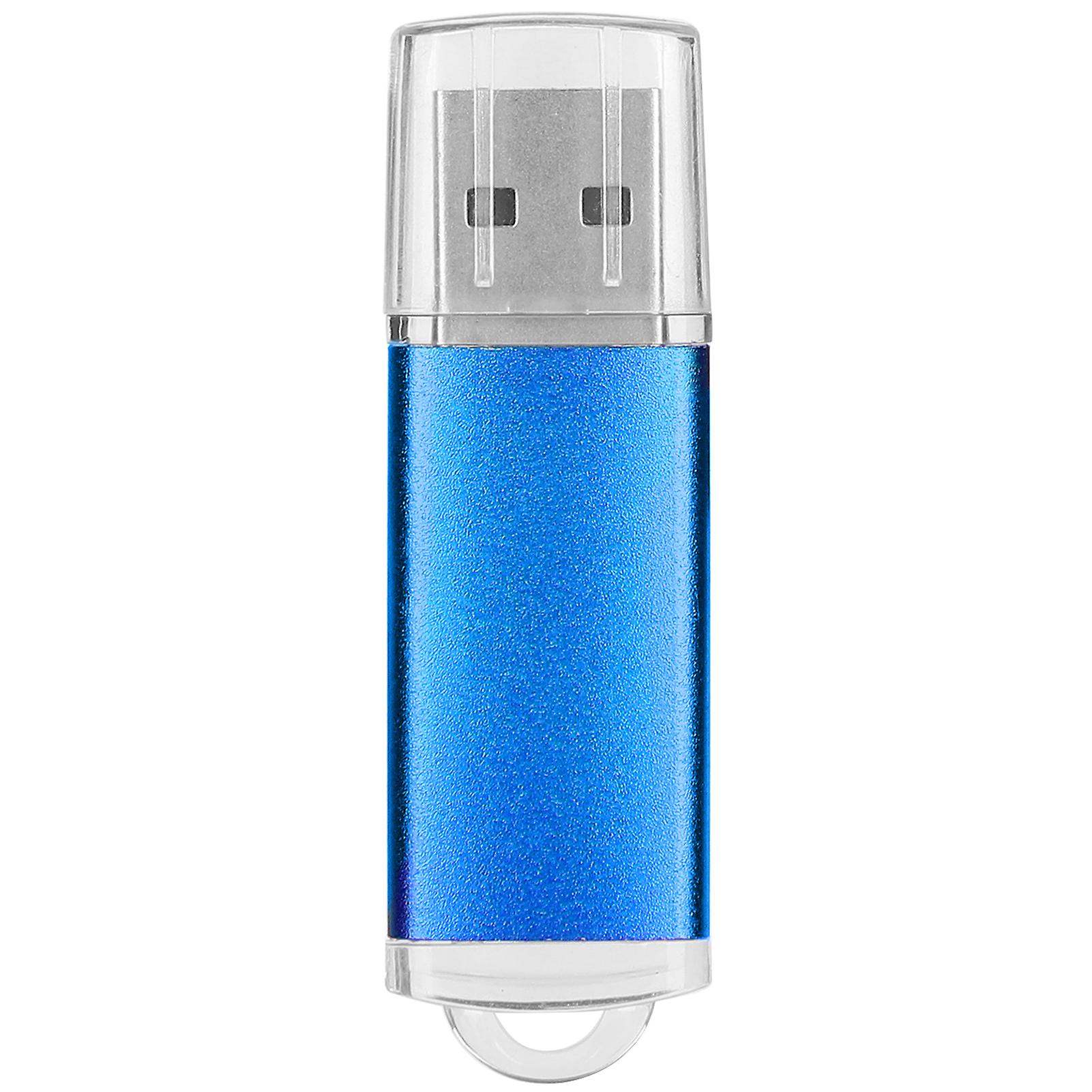 USB Flash Drive Transparent Cover Blue Portable Storage Memory Stick for PC Tablet4GB