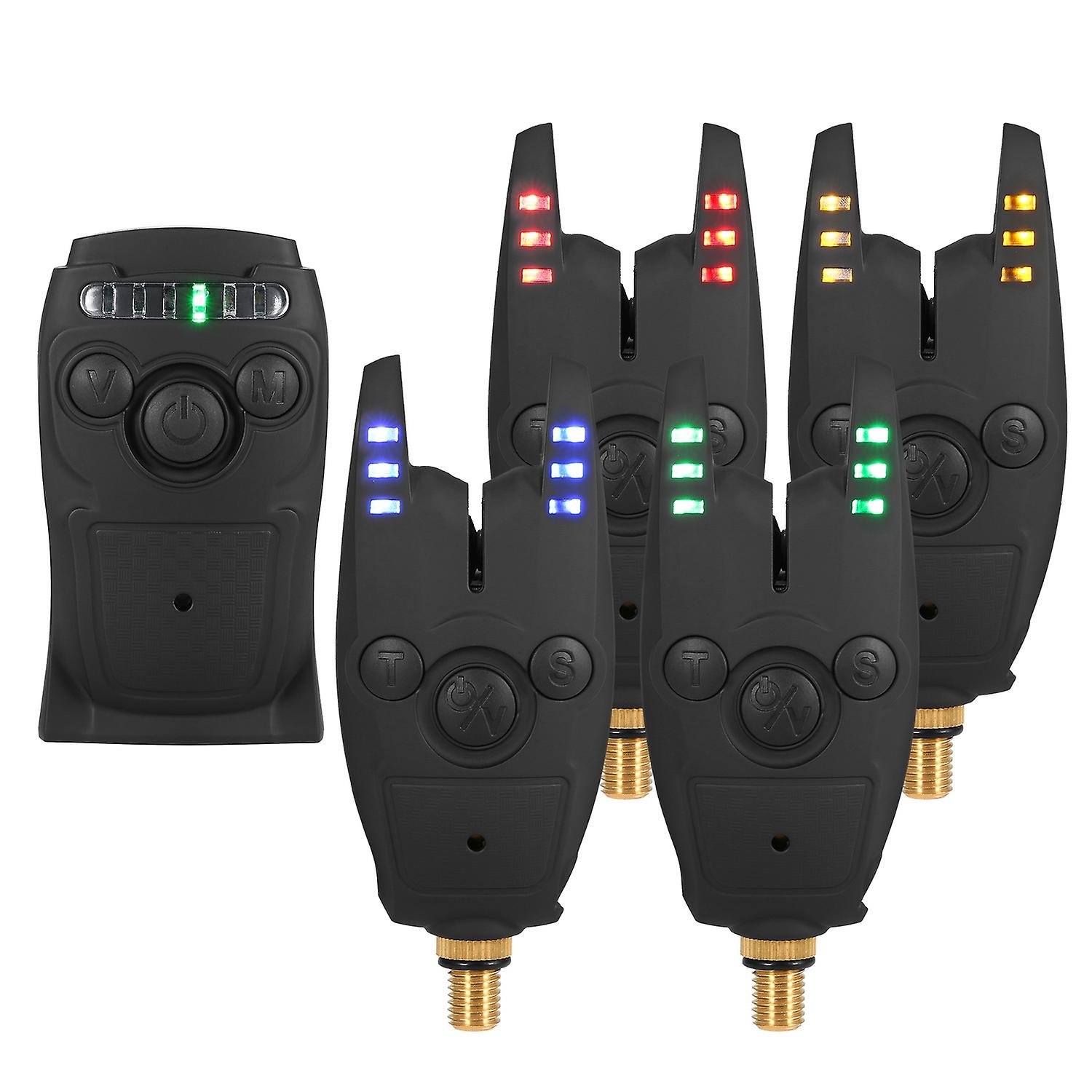 Lixada Angelköder-Alarm-Set mit tragbarem Koffer Angelköder-Alarm-Set Leuchtender Angelköder Indica