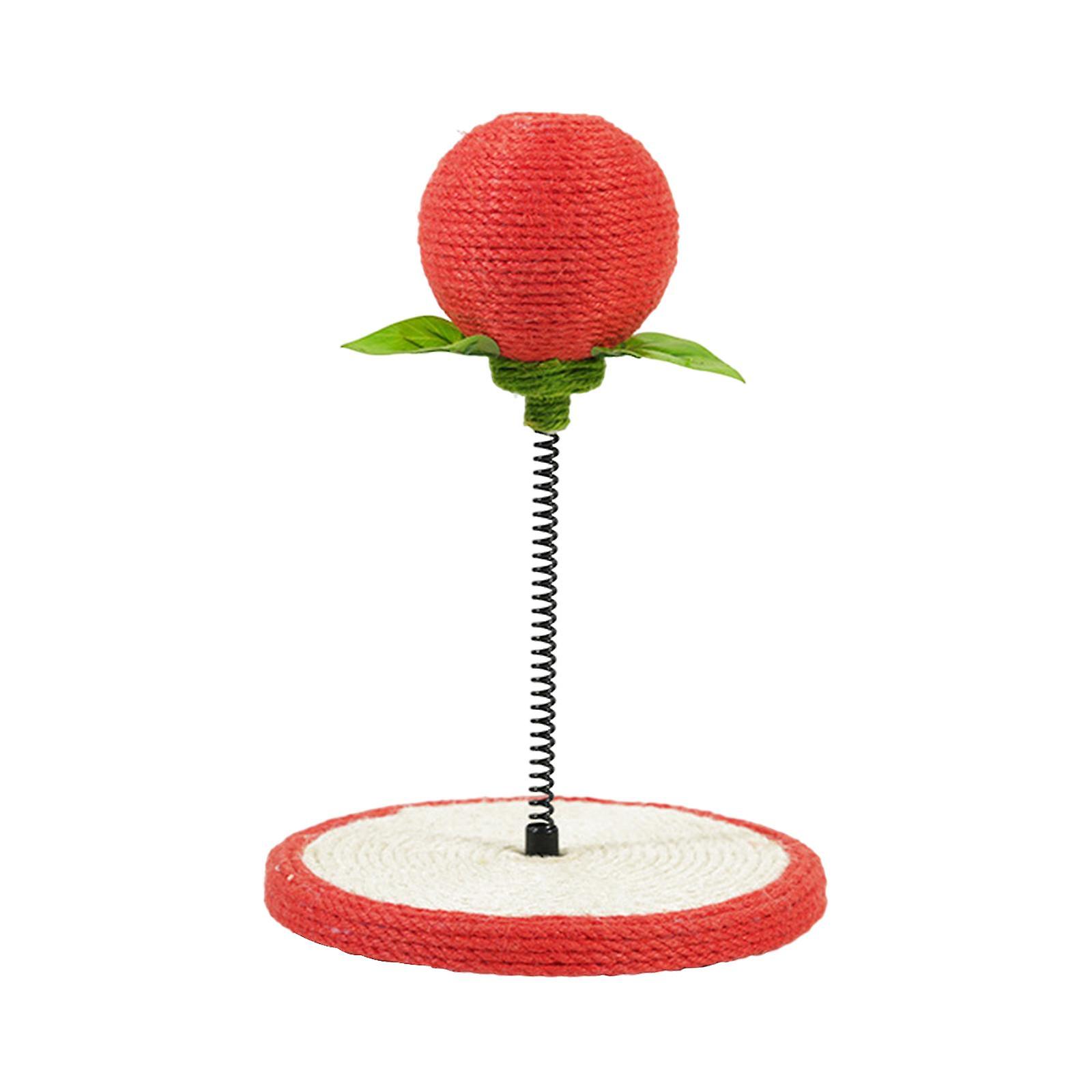 Cat Scratch Pad Kitty Cat Scratching Board Cat Scratcher Toy with Sisal Ball Red