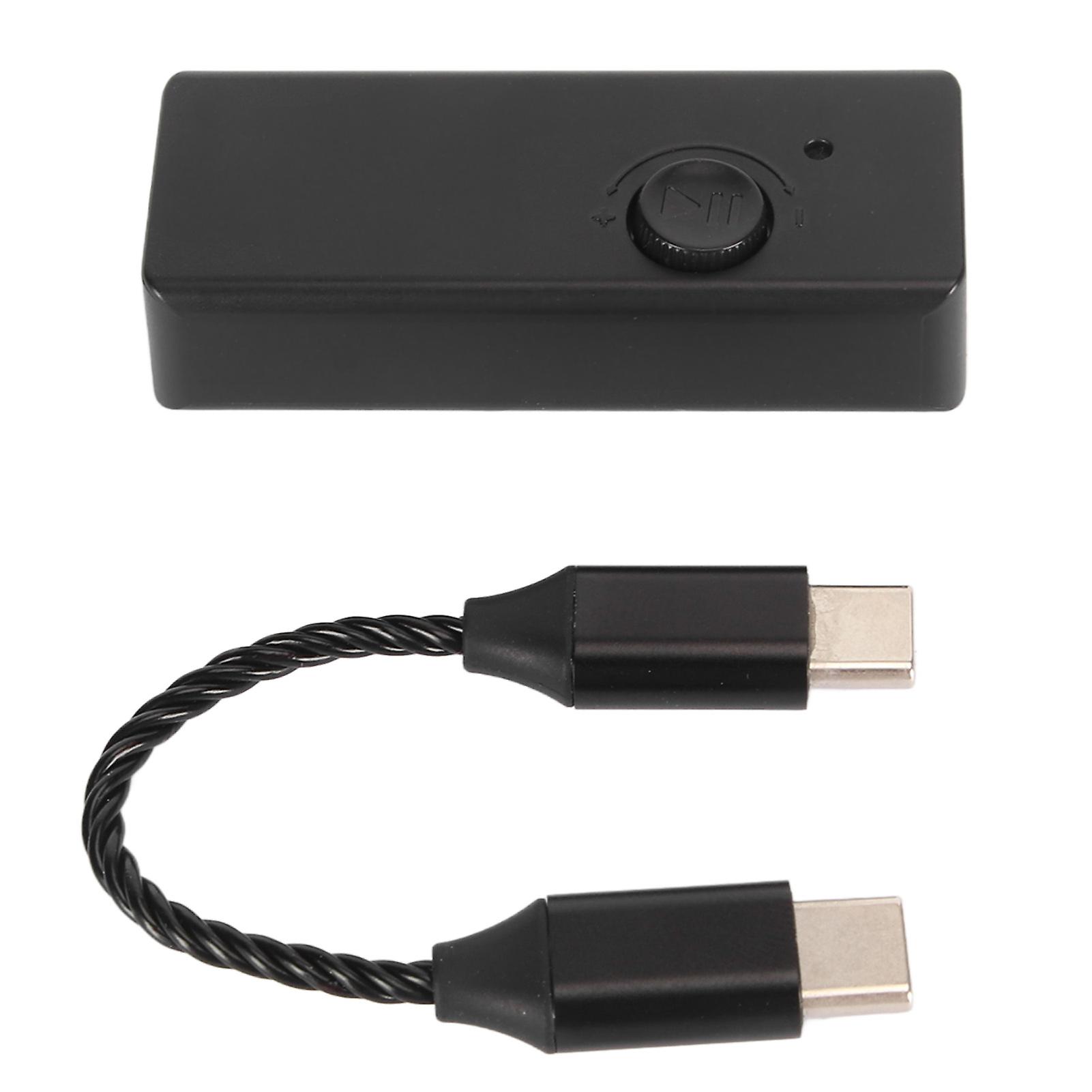 Headphone Amps Type C to 3.5mm 4.4mmm Adapter DAC High Resolution Tiny Headphone Amplifier for Laptop PC Players