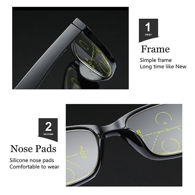 Classic Vintage Frame Intelligence Progressive Multifocal Commercial Reading Glasses New