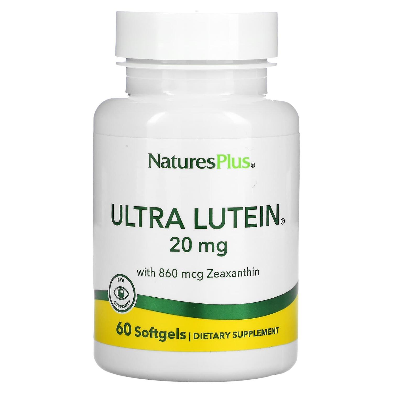 NaturesPlus, Ultra Lutein with Zeaxanthin, 20 mg, 60 Softgels