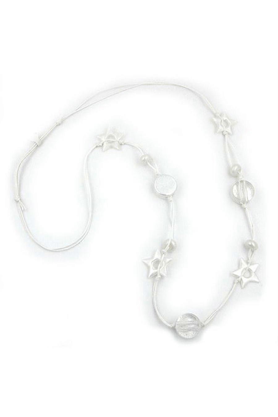 Necklace Wax-white Stars - Gl01959