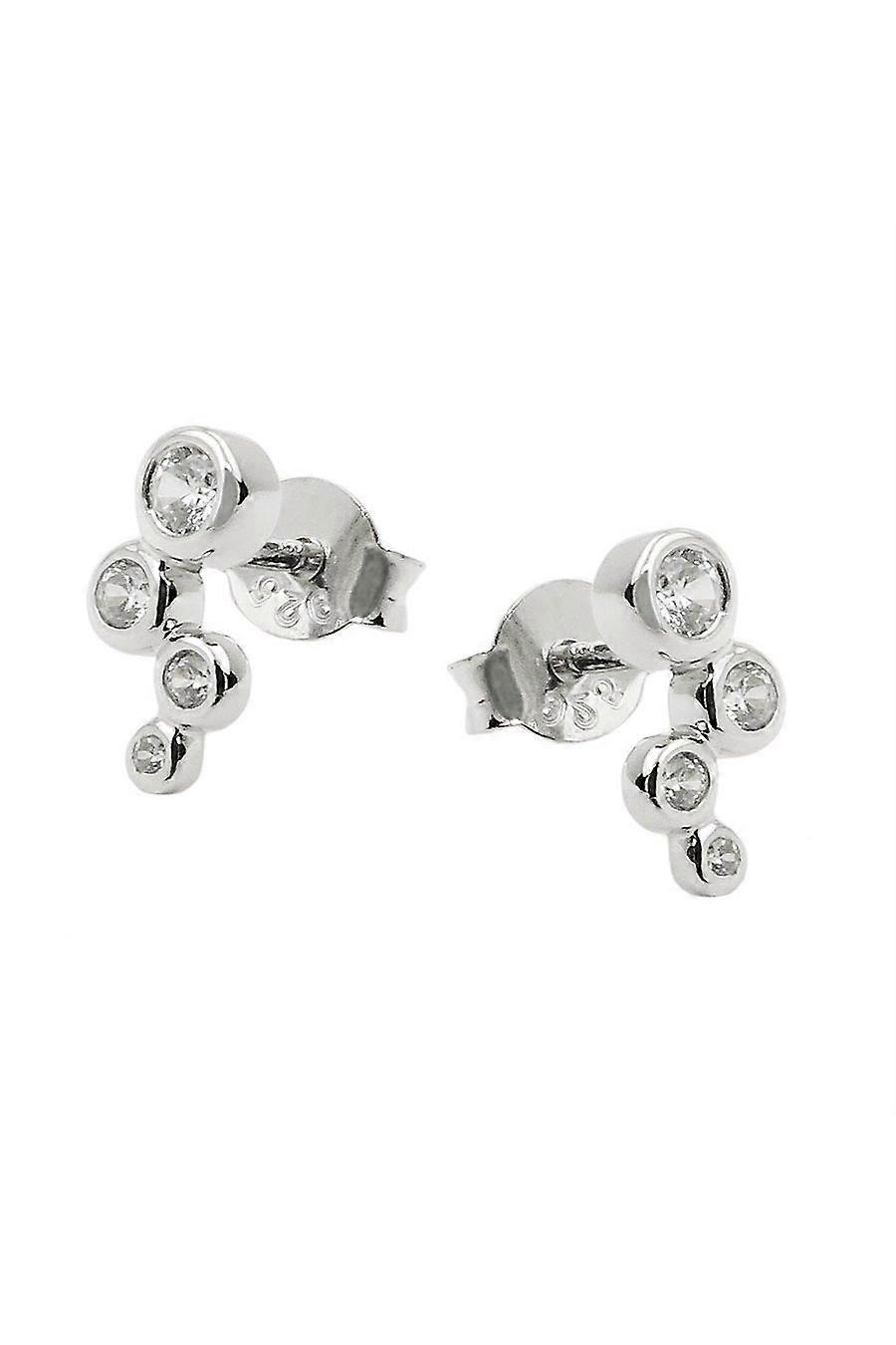 Stud Earring 4x Zirconias Silver 925 - Gl93899