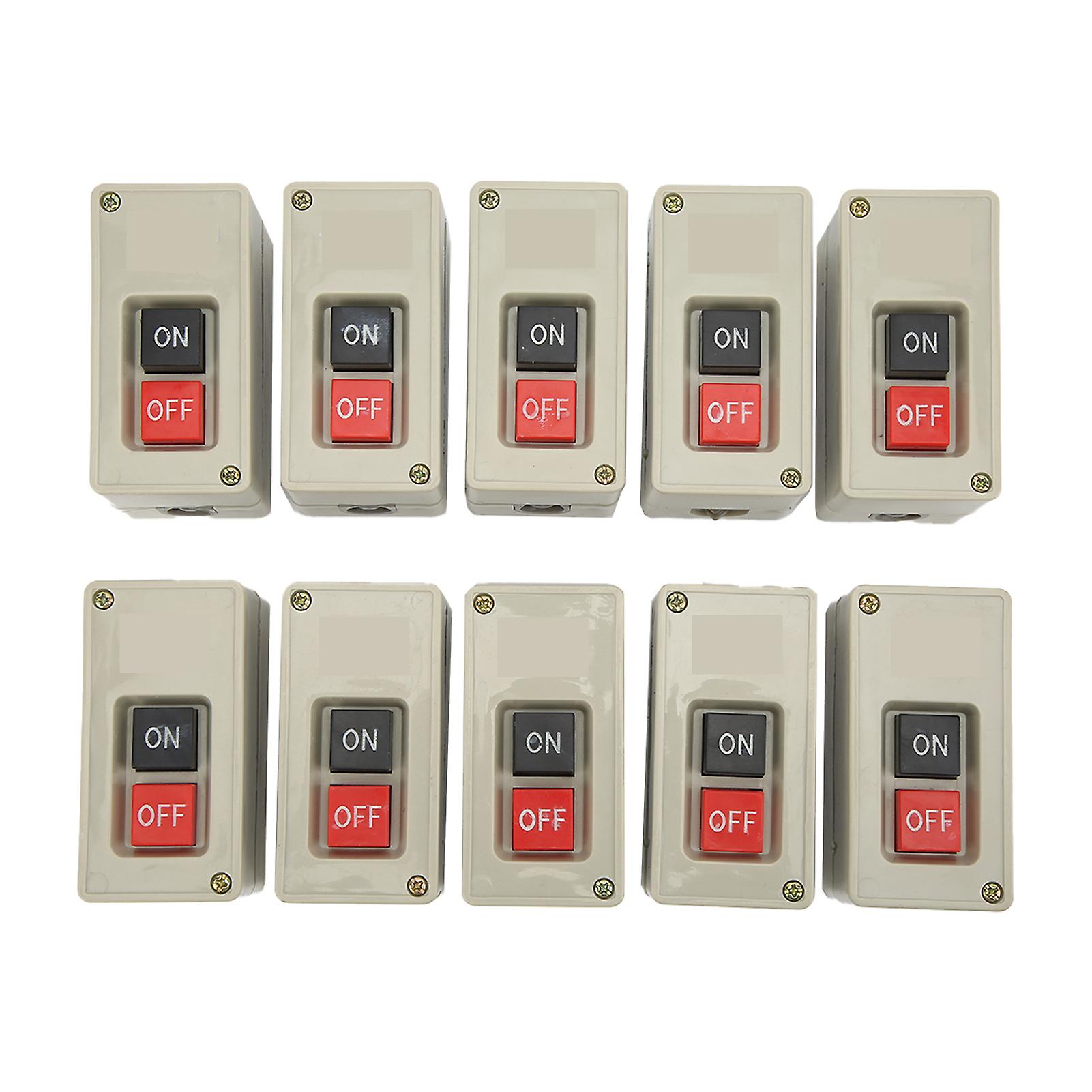 10pcs 3 Phase Motor Switch 2 Position Self Reset Power Press Button Switch for Distribution Boxes 380V 30A