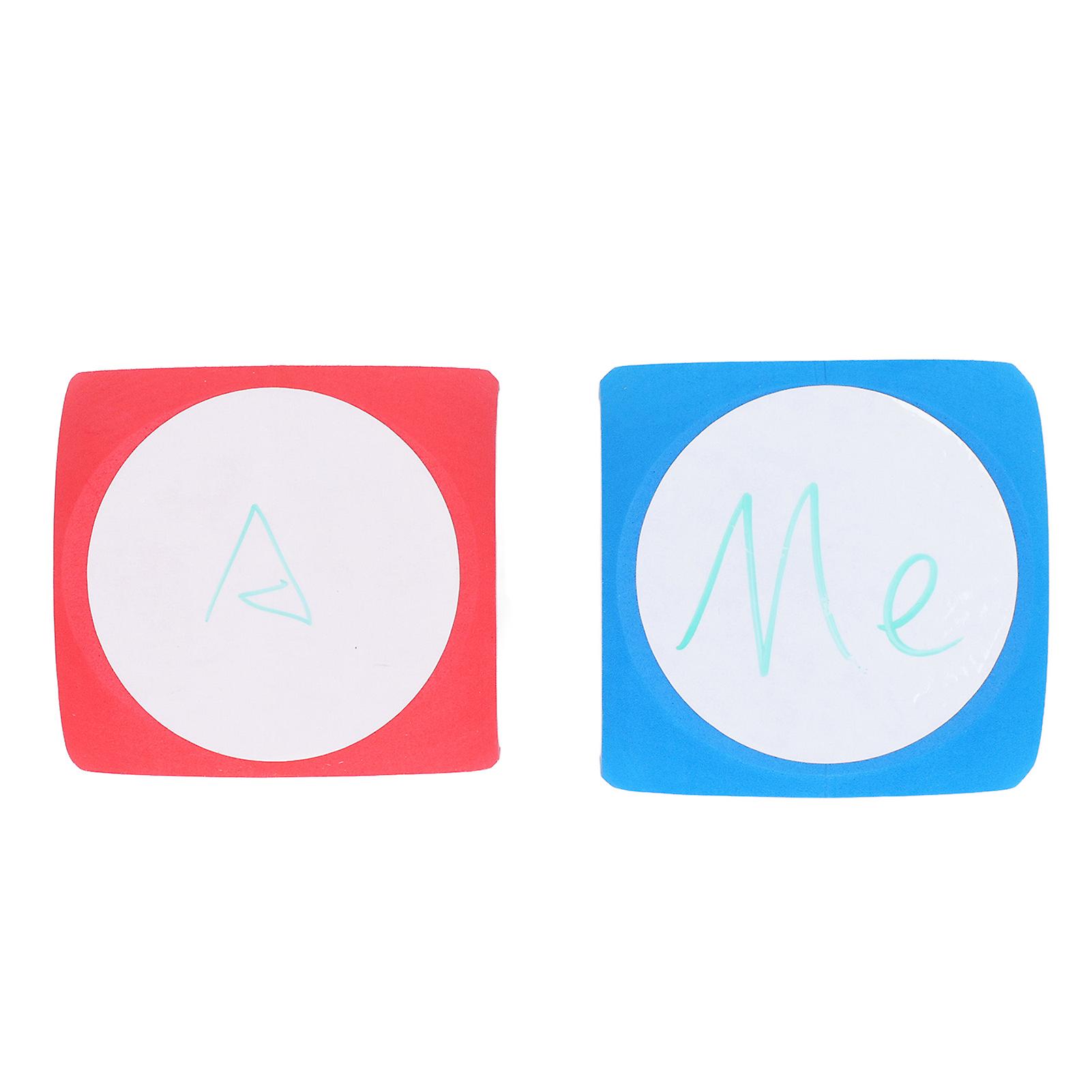 2pcs Dry Erase Dice Set Write On Wipe Off Dry Erase Blocks Blank Dice Educational Supplies for Kids Blue and Red