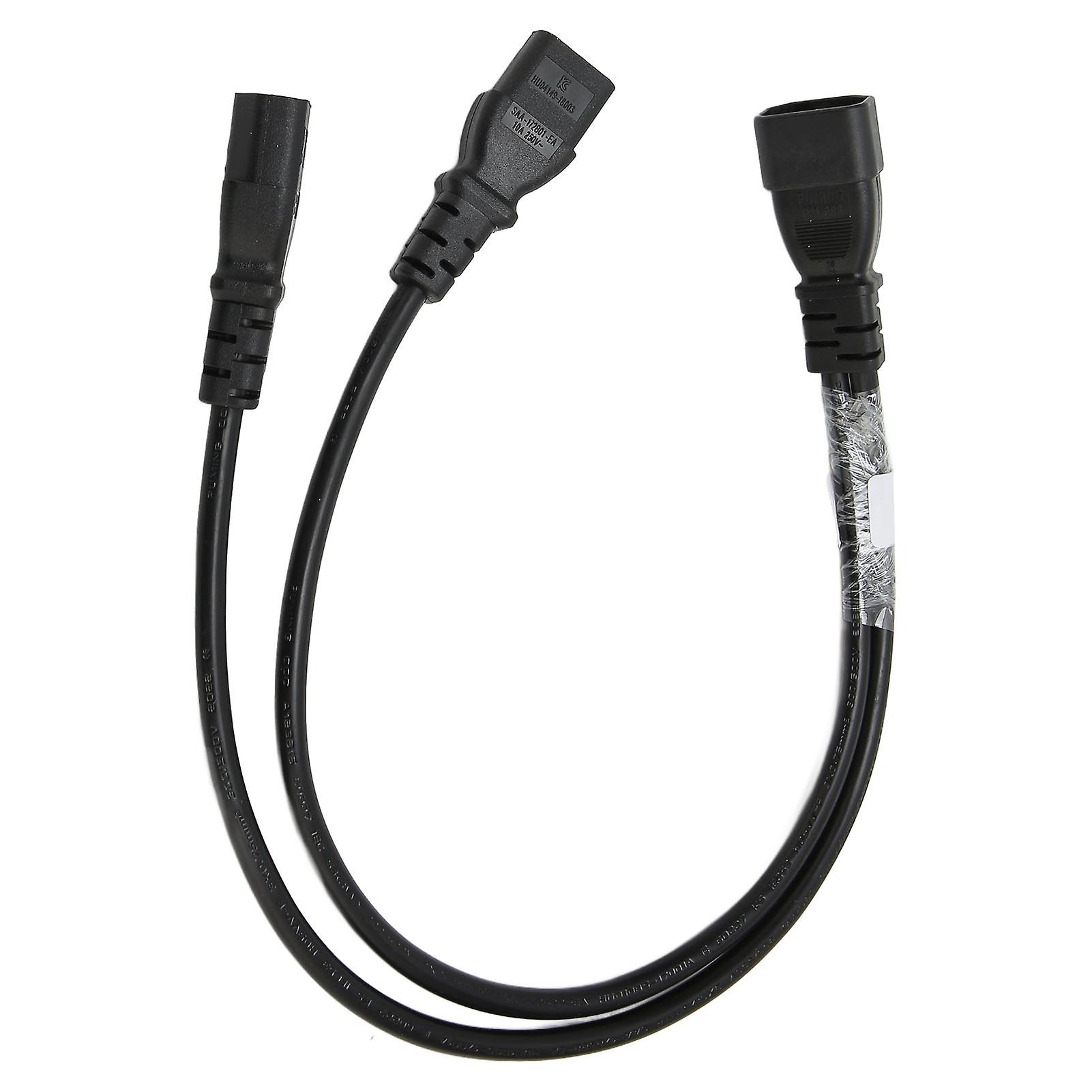 Single C14 to Dual 5 15R C13 Cord Short Power UPS Server Y Splitter Adapter Cable for PC Monitor Printer 