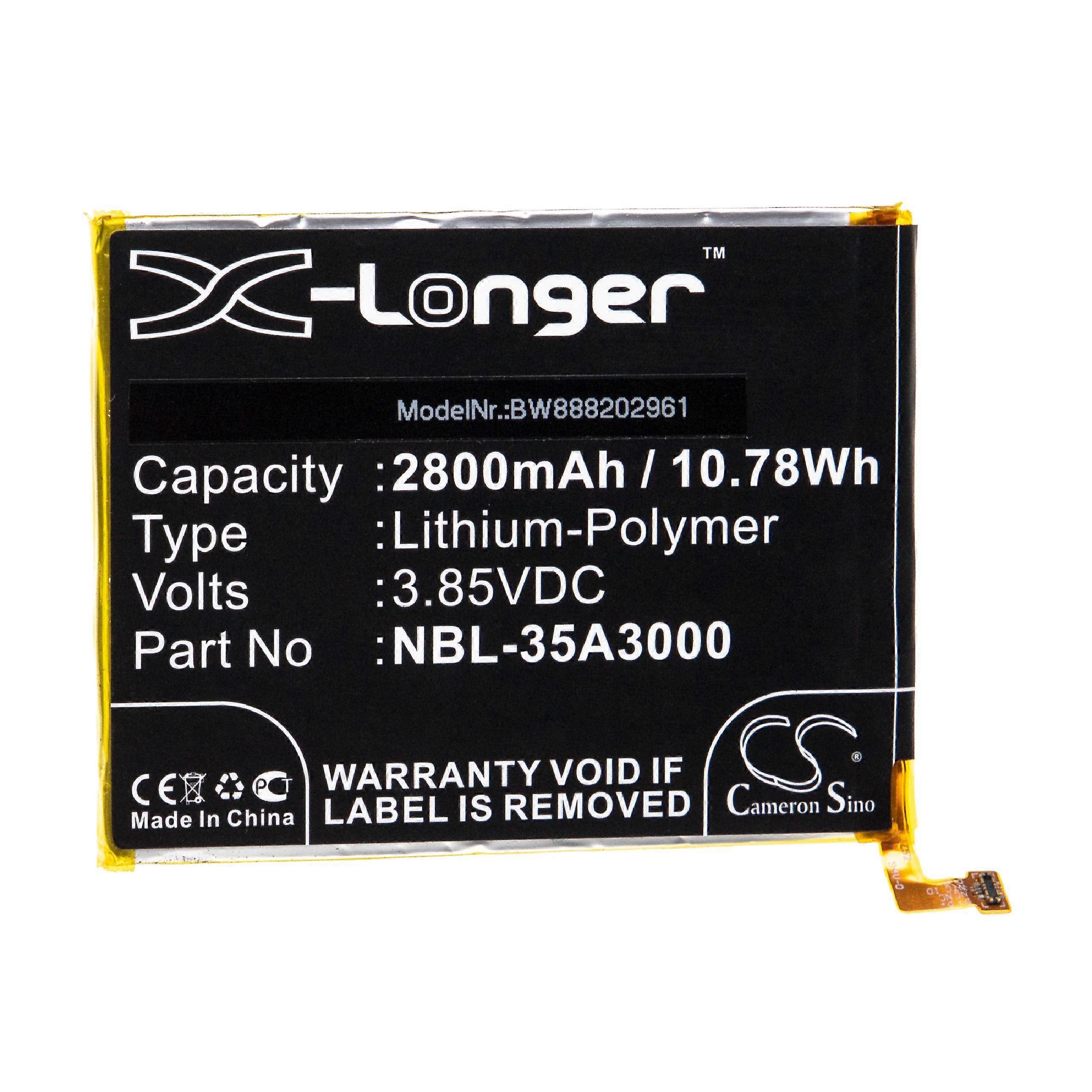 Batterie vhbw compatible avec TP-Link Neffos X1 Max, Max Dual SIM, Max Dual SIM LTE AM (2800 mAh, 3,85 V, Li-Polymère)