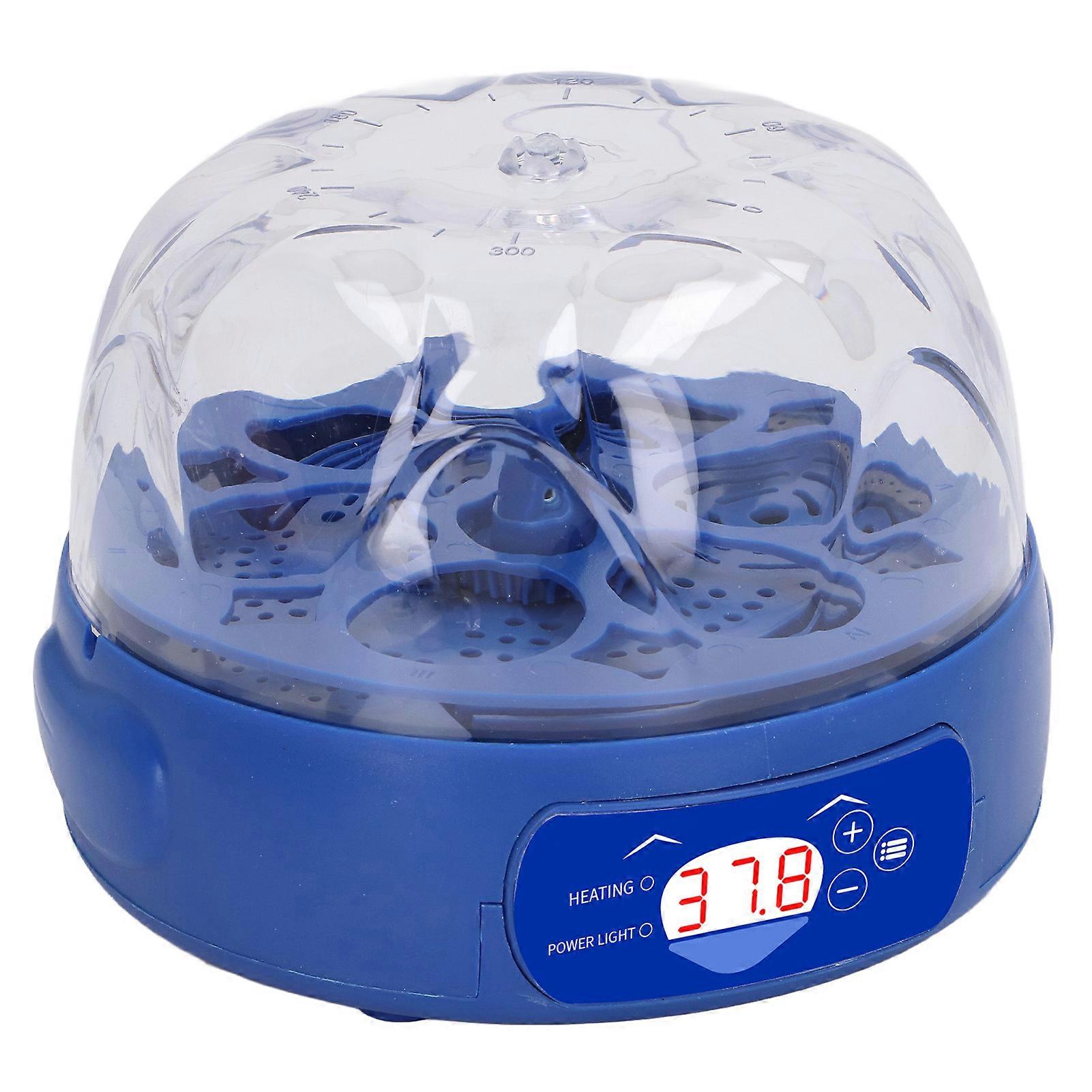 Egg Incubator 6 Eggs 15W Blue with Automatic Turner Egg Candler Display Temperature Control Poultry Hatching Machine 100?240V EU Plug