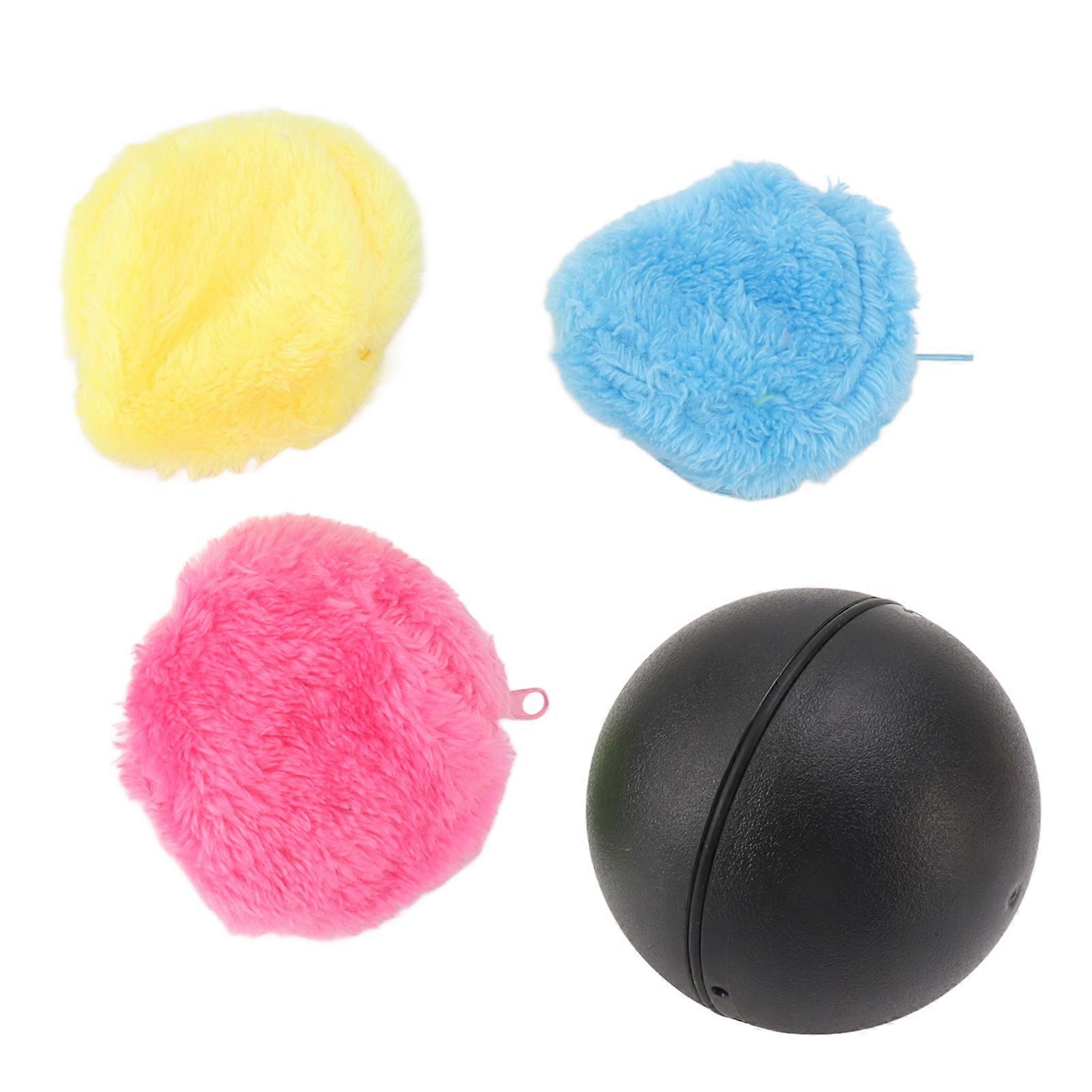 Automatic Rolling Ball Floor Cleaning Attract Attention Pet Interactive Roller Ball Toy With Plush Cover
