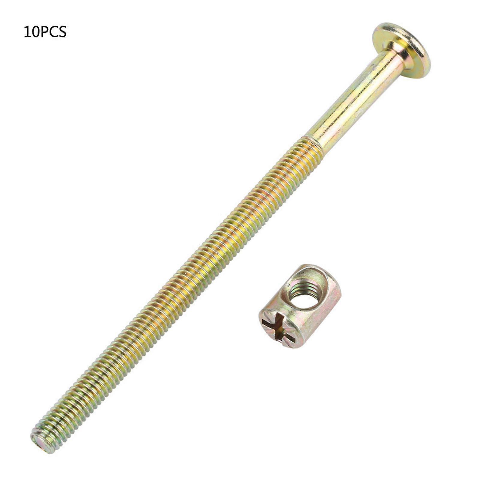 10 件高品质碳钢颜色镀锌六角平头螺丝锤头螺母 （6 * 90mm）