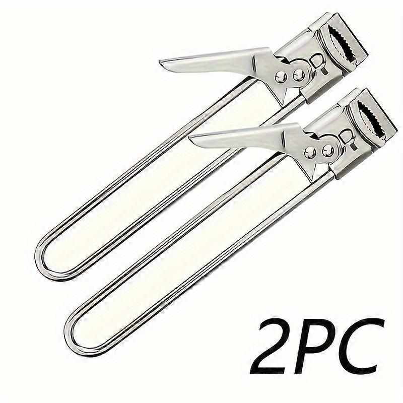 2-Piece Stainless Steel Adjustable Can and Jar Opener Set - Effortless Manual Multifunctional Kitchen Tool with Smooth Edge and Easy-Turn Handle - New