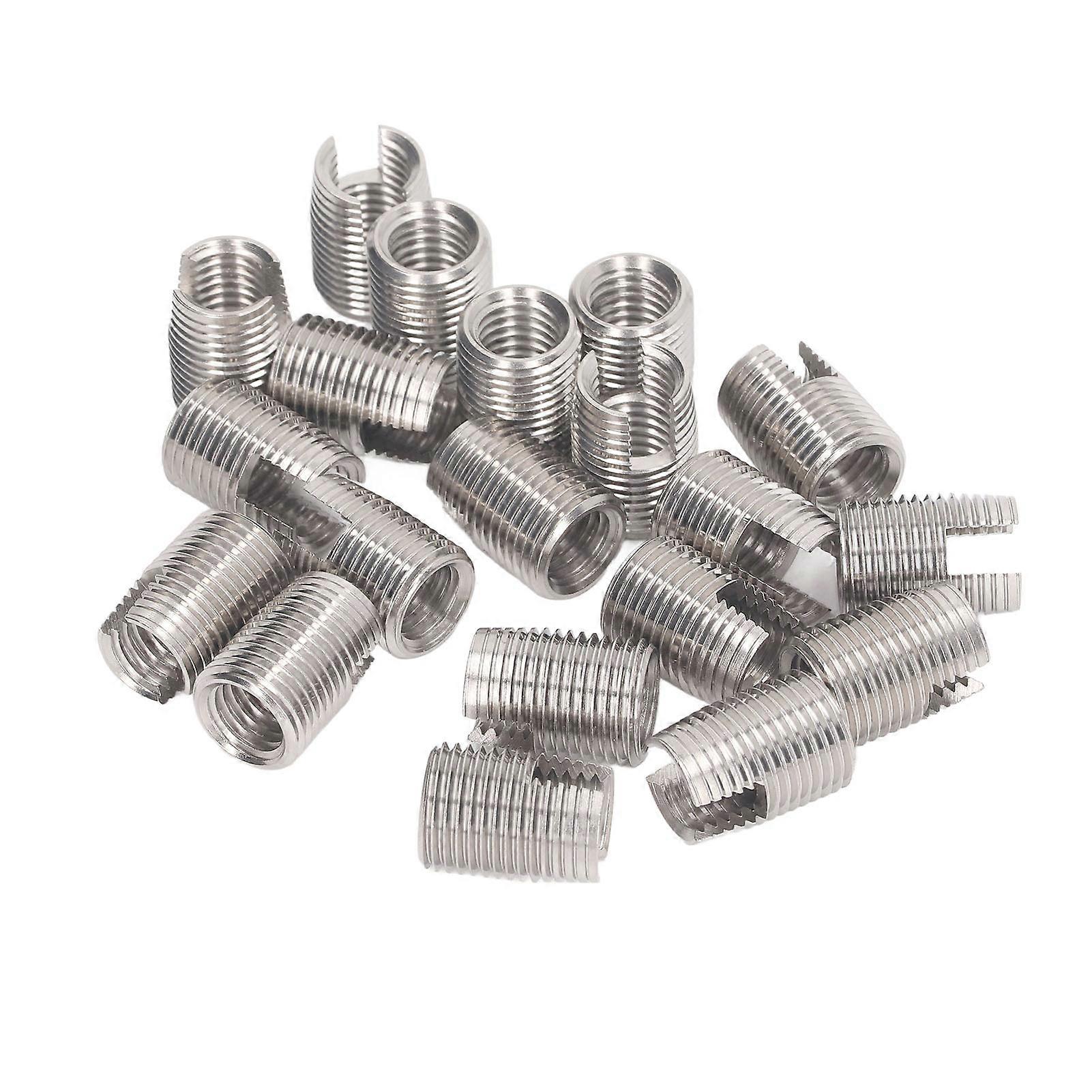 20pcs Slotted Self Tapping Threaded Insert Stainless Steel M16 X 1.5 22mm Thread Insert For Automobile