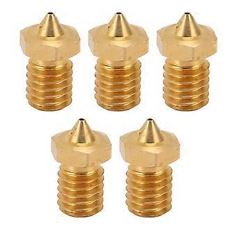 5 Stück CHT V6 3D-Druckerdüse 3 Loch High Flow Drucker Extruder Messingdüsen für 1,75 mm PLA ABS TPU PA Materialien 0,8 mm