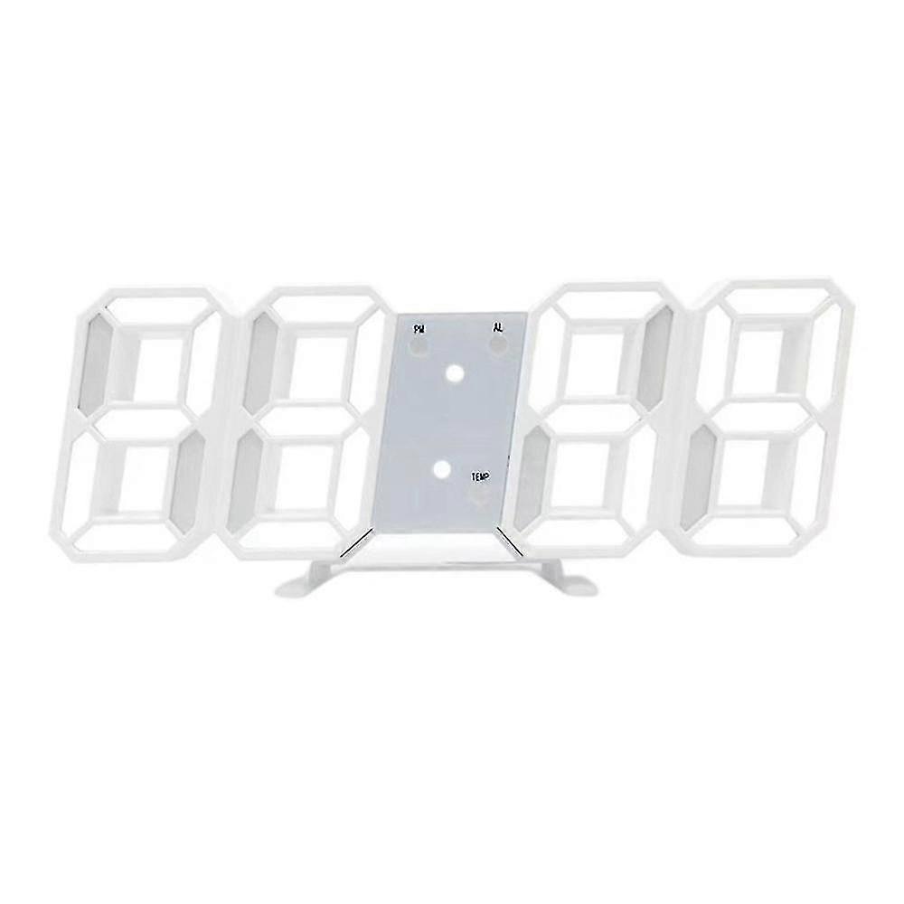 Digital 3d Led Wall/desk Clock Alarm Big Digits Auto Brightness Usb Temperature