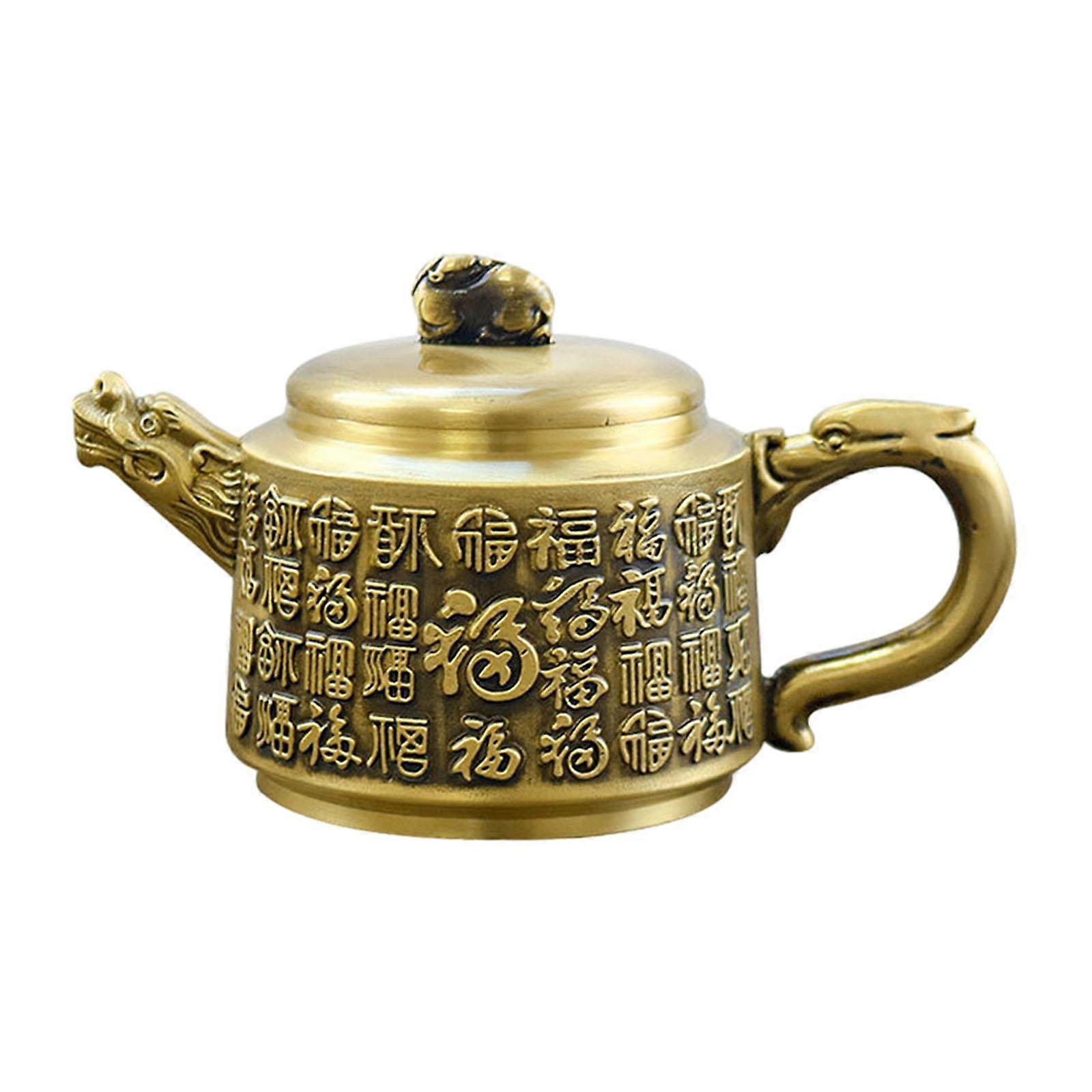 Teapot Statue Gift Collectible for Housewarming Bookshelf Table Centerpieces A