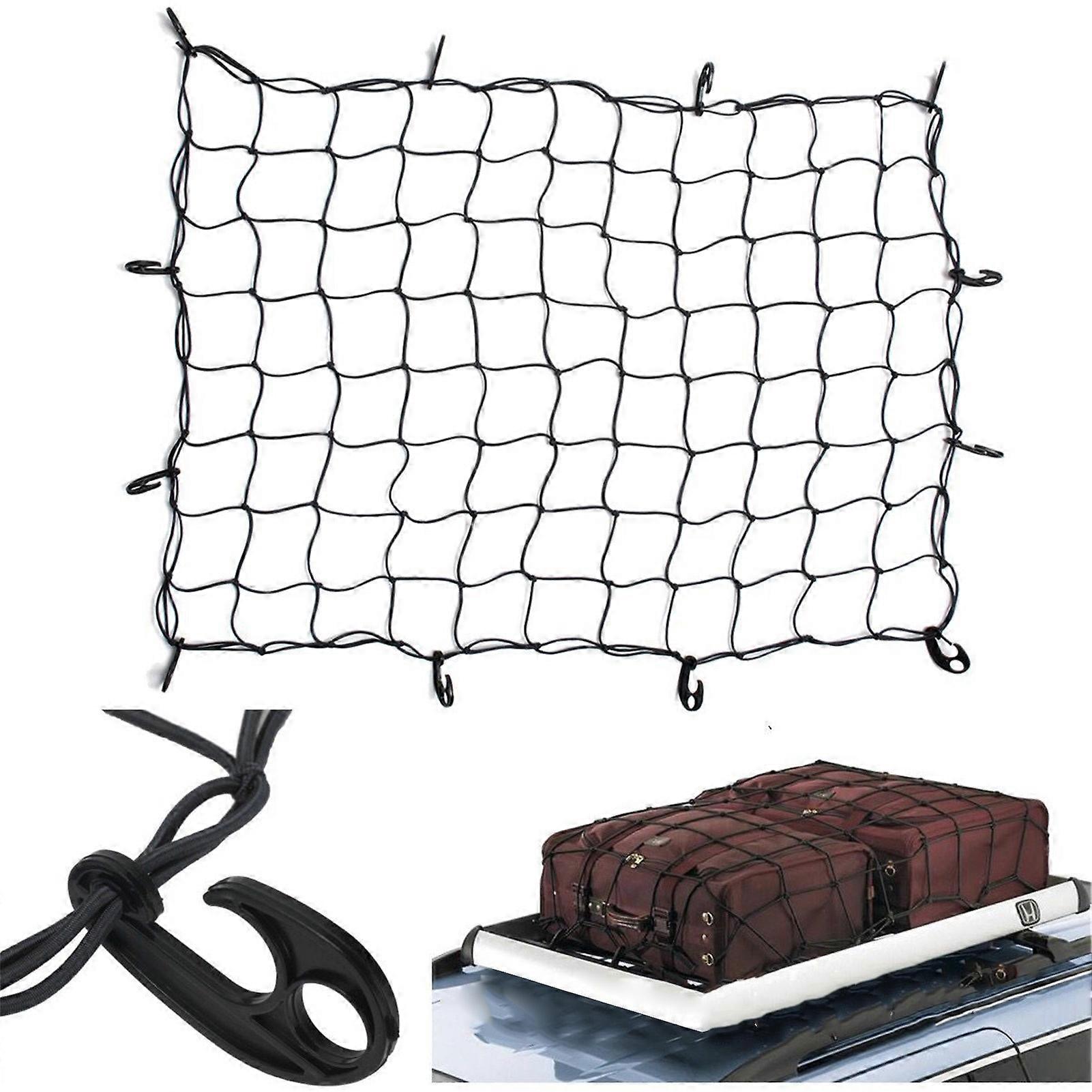Car Roof Luggage Net Elasticated Bungee Cargo Net Auto Luggage Carrier Net for SUV