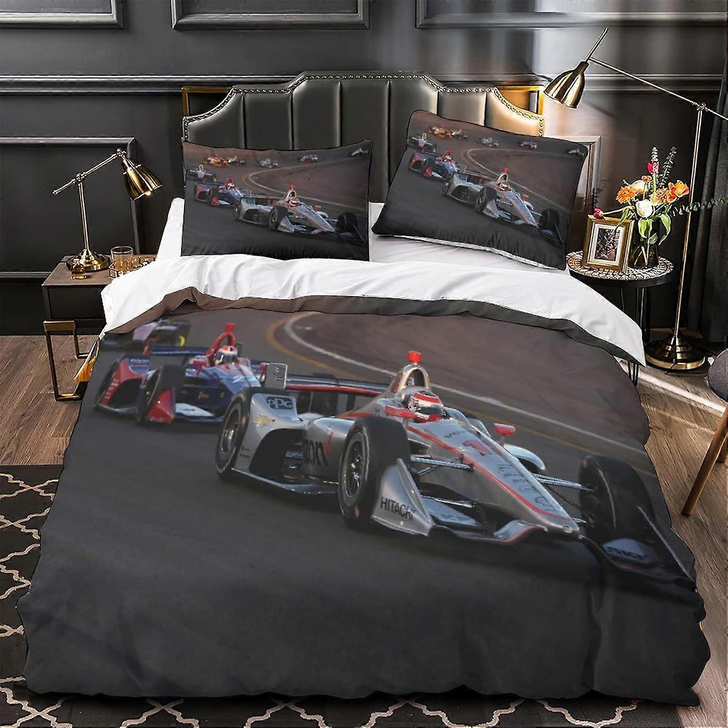 Påslakan Racing Car DF Super Car Soft Microfiber Cover Andningsbart Quilt Cover Flickor Pojkar Sängkläder Set Pieces med stängning 135 * 200 CM