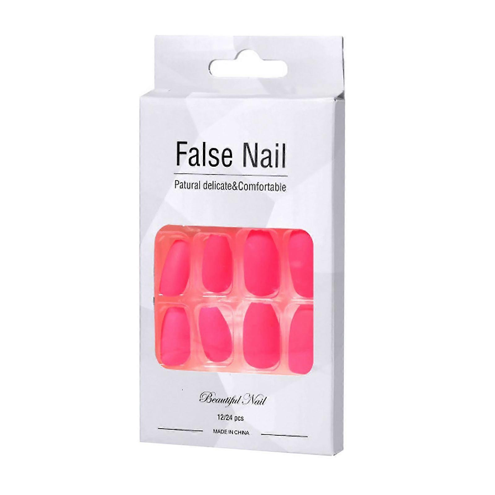 short fluorescent luminous nail patch wearing nail solid color nail patch