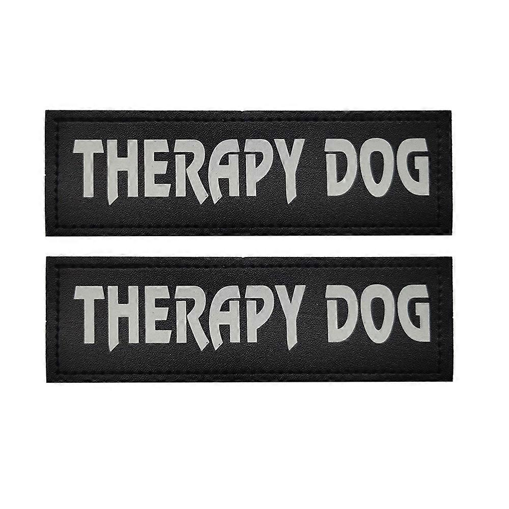 Set of 2 Reflective Therapy Dog in Training Removable Patches with Hook Backing