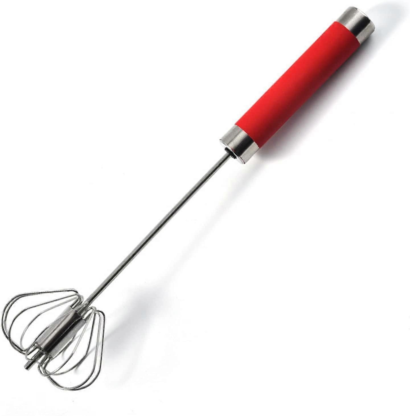Stainless Steel Semi-automatic Egg Whisk - 3PCS Hand Push Rotary Whisk Blender (10IN Blue)