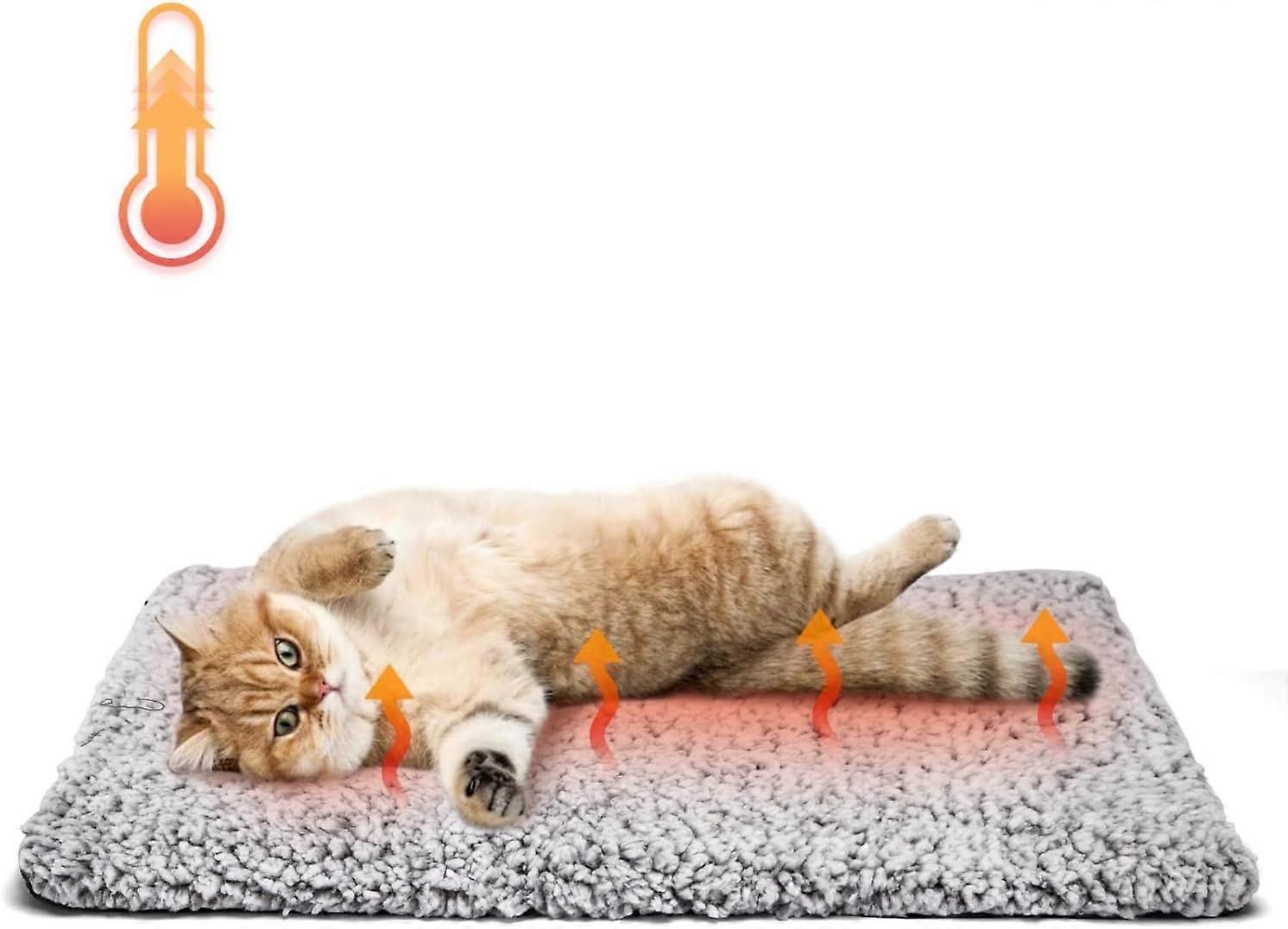 Self Heating Cat Bed Super Soft Thermal Dog Crate Bed Mat for Sleeping Washable Anti-Slip Self Warming Pet Kennel Pad for Small Medium Cats Dogs Indoo
