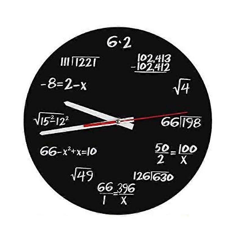 Math Wall Clock , Math Formulas Clock Quiz Clock in Black and White Unique Math Equation Clock for