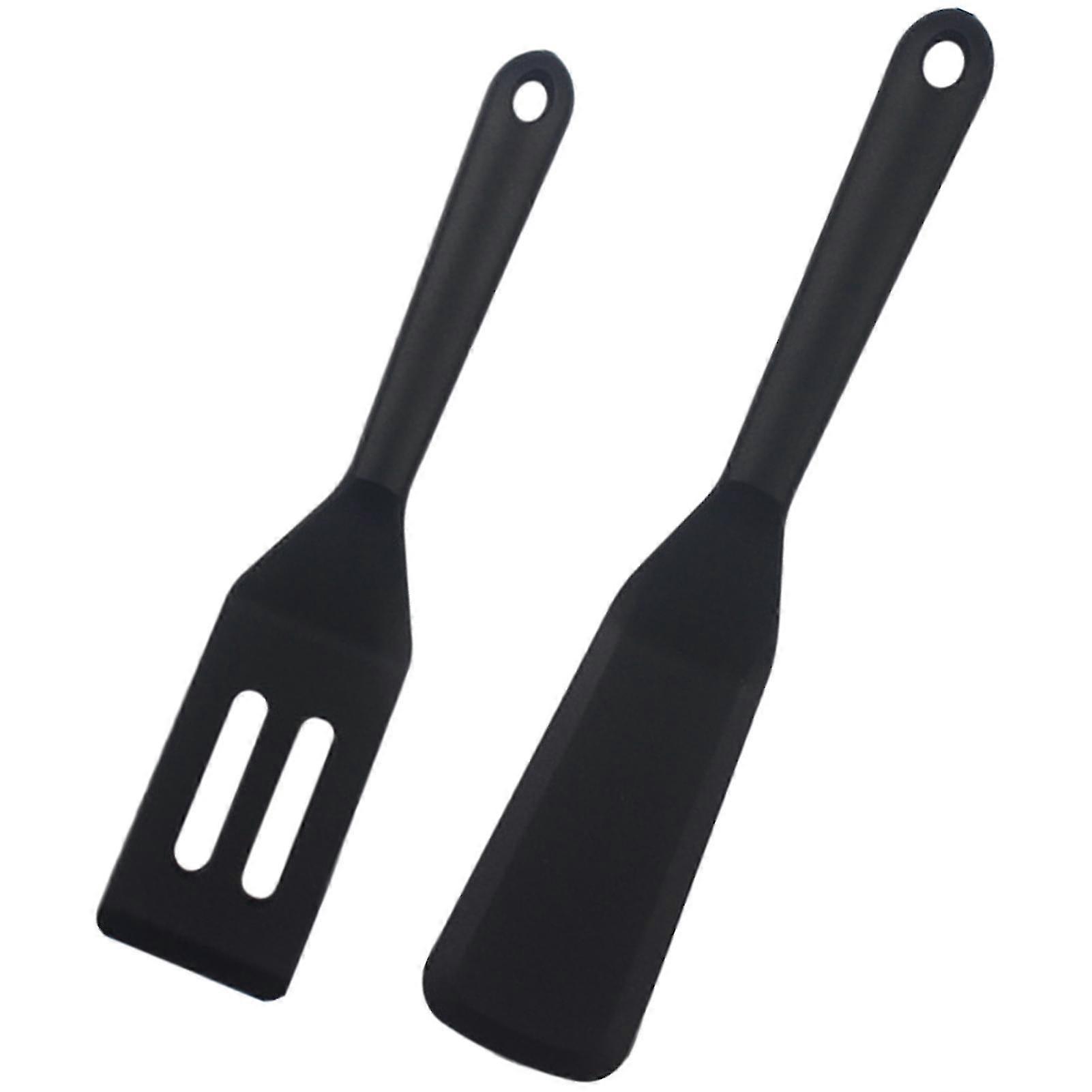 Black Pizza Silicone Spatula Set Non Stick Slotted Turner For Cooking Steak Home