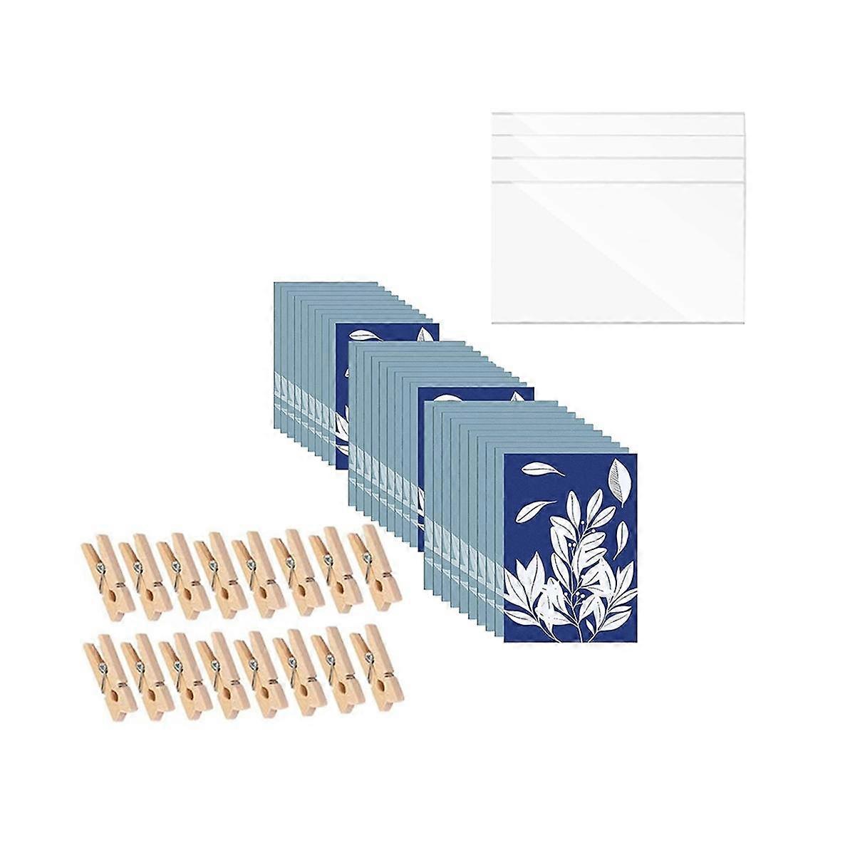 48 Sheets Sun Print Paper A5 Solar Drawing Paper Nature Printing Paper for Kids Adults Arts Crafts DIY with Clamp Board