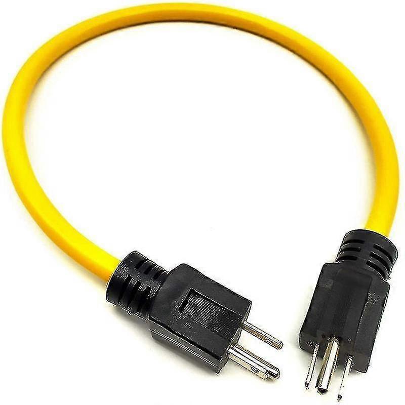 Generator Adapter Cord Nema 5-15p Compatible With Transfer Switch, Extension Cord Adapter (3 Plug 12awg 125v) U