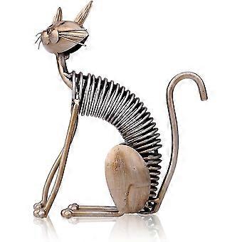 Tomfeel Cat Metal Skulptur Dekorasjon Håndlaget Moderne stil og kreative dekorative elementer Hjem Møblering Ornamenter Deco Stue Cat Home Inte