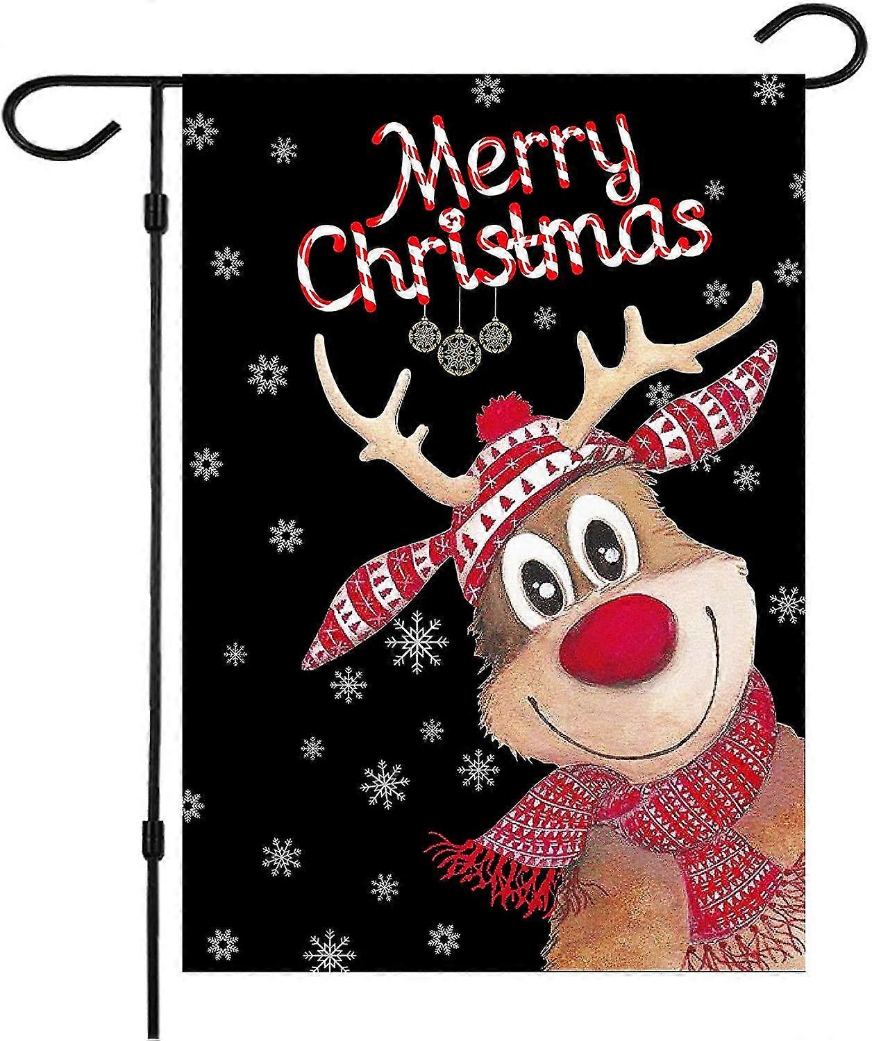 christmas garden flags,christmas flags double-sided elk christmas house flags 12.5 x 18 inch double thickness burlap outdoor christmas flags for chris