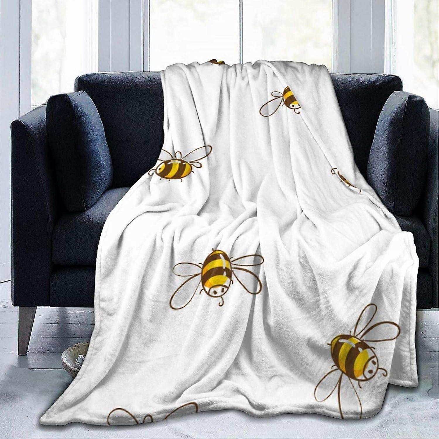Sofa Bed Bee Fleece Blanket Cute Bee Blanket UltraSoft Micro