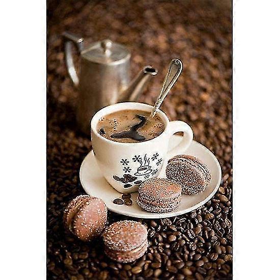 Timanttikirjonta Kahvi Koko näyttö Timantti Mosaiikki Maisema Timanttimaalaus Strassit Taide