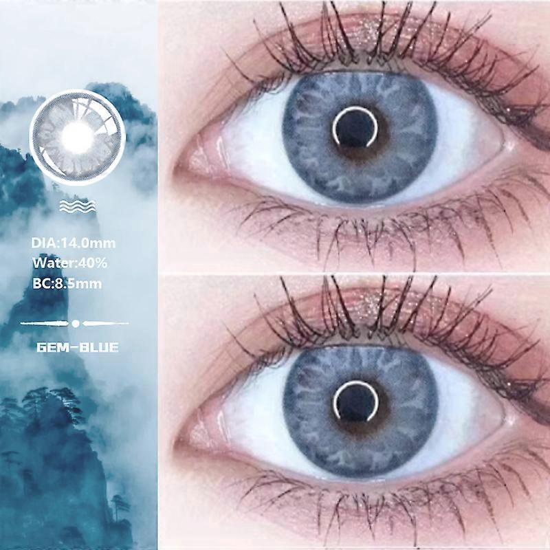 Luonnolliset värilliset piilolinssit silmille 2kpl GEM-sarjan värillinen linssi sininen vaaleanpunainen piilolinssi vuosittainen kosmeettinen piilolinssi