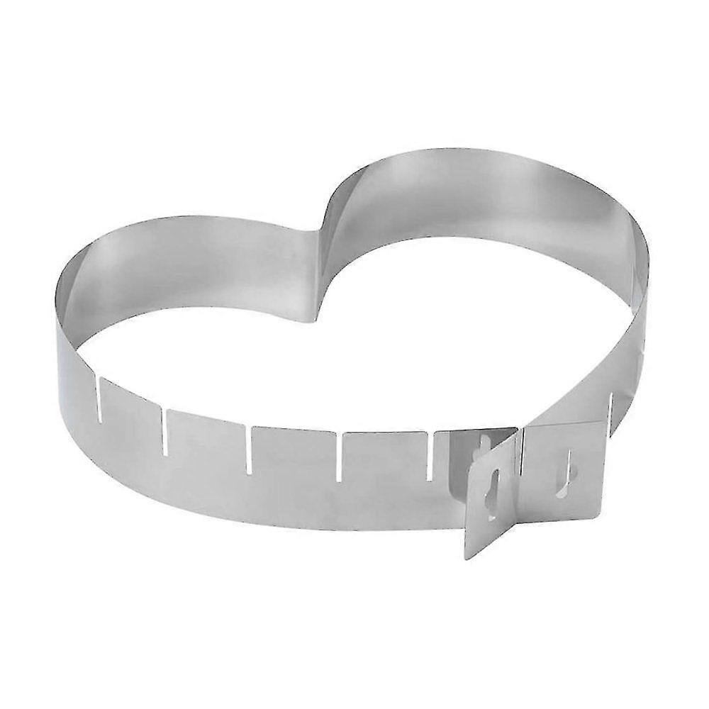 Adjustable Heart Baking Pan With 6 Adjustable Sizes, Adjustable Cake Pan Cake Ring, 403 Stainless Steel Heart Baking Pan, Silver