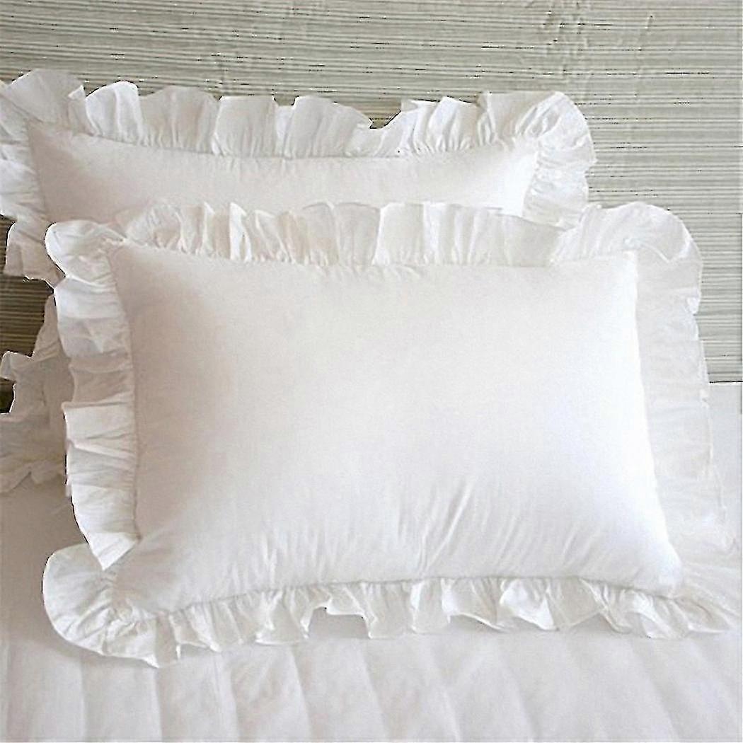 100% katoenen ruffle kussensloop gegolfde kussensloop witte kussensloop