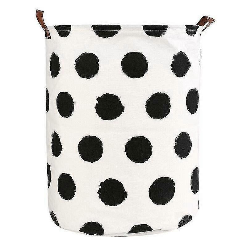 (black Dot) Foldable Large Laundry Storage Geometric Hamper Washing Clothes Bag Bin Basket