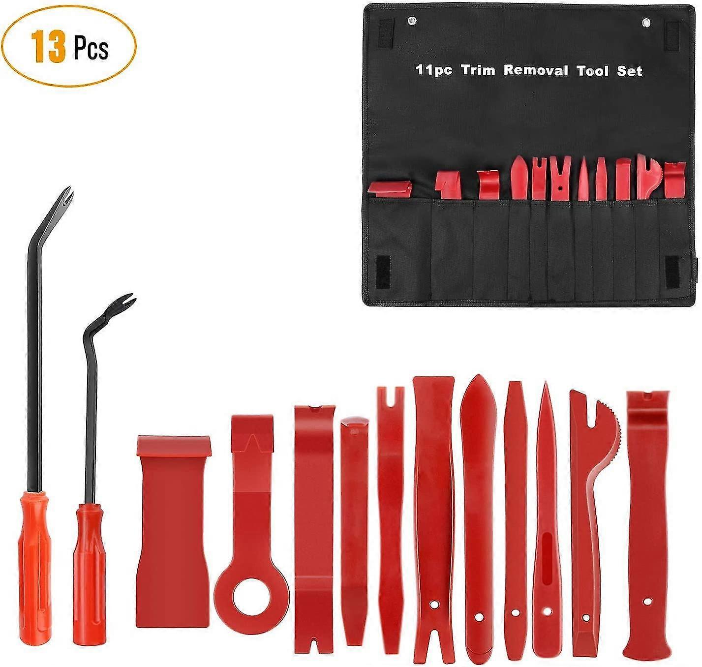 Nylon Bumper Fastener Rivet Clips Car Door Clip Panel Audio Video Dashboard Dismantle Kits Installer Pry Tool (13pcs Trim Removal