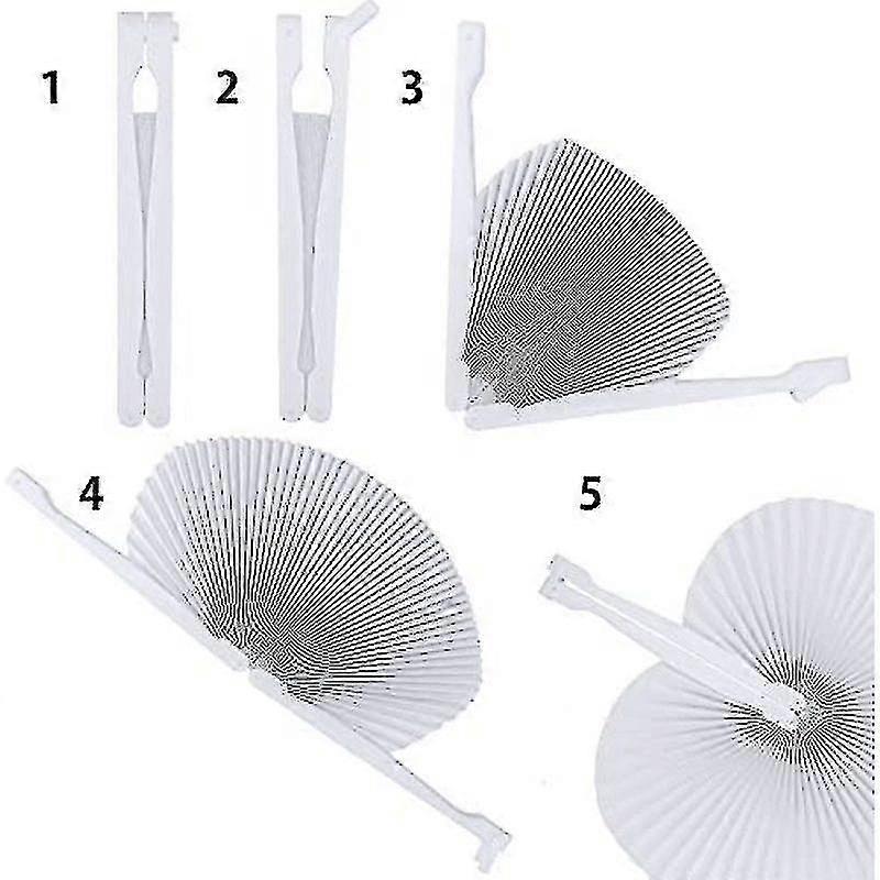 12pcs Folding Paper Fans Handheld Pocket Paper Fans