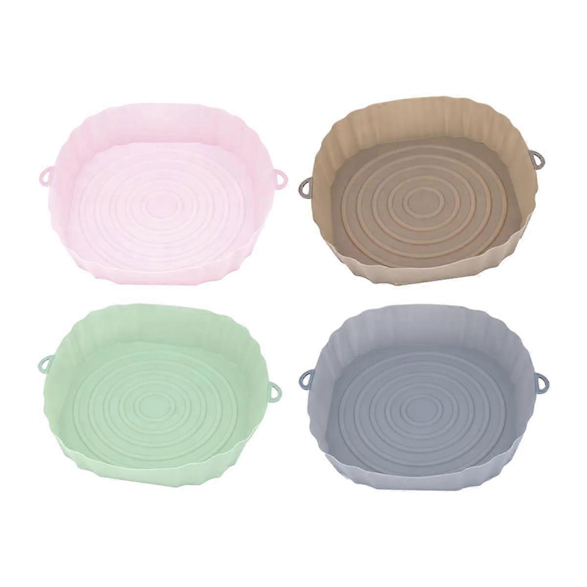 4PCS Air Fryer Pan Silicone Basket for Airfryer Oven Silicone Chicken Grill Baking Tray Reusable Ai